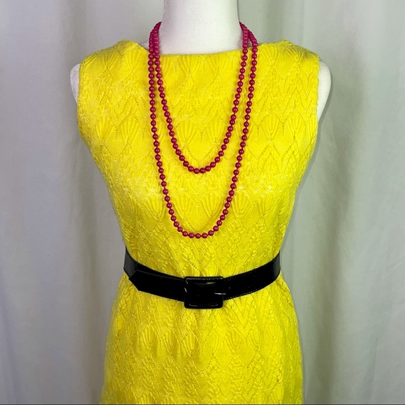 Vintage Go-Go Dress Yellow Knitted Size Medium/6 Winkleman’s Detroit - Picture 5 of 13